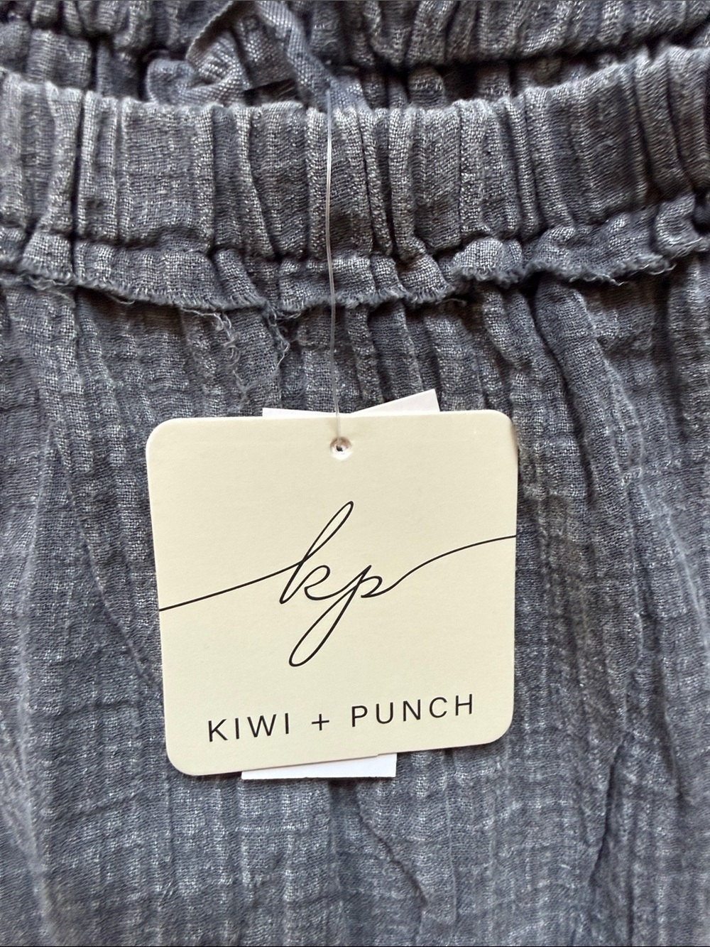 NWT! kiwi + punch Gray Two-Piece Ruffle Set - Off-Shoulder Top & Skirt, size lg - Picture 6 of 7